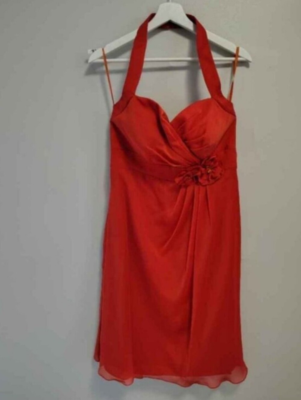 NWOT Symphony of Venus Burnt Orange Halter Cocktail Dress
